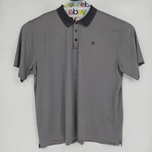 Ariat Tek Shirt Mens XXL Polo Heat Series Performance Striped Short Sleeve